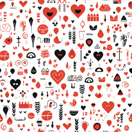 Love pattern background. Valentine concept. Generative AIの素材