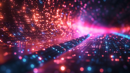 Abstract technology background neon circuit blue neon. Technology concept. Generative AI.の素材