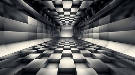 Black abstract perspective background. Generative AIの素材