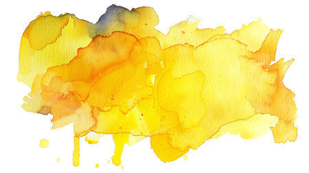 Abstract yellow watercolor background.Hand painted watercolor.の素材