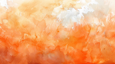 Abstract orange watercolor background.Hand painted watercolor.の素材