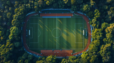 A big football stadium. Aerial view.の素材