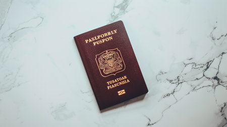 Passport on white background. Travel concept.の素材