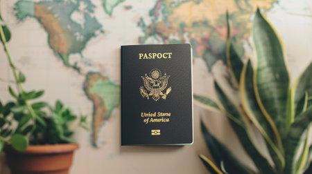 Passport on white background. Travel concept.の素材