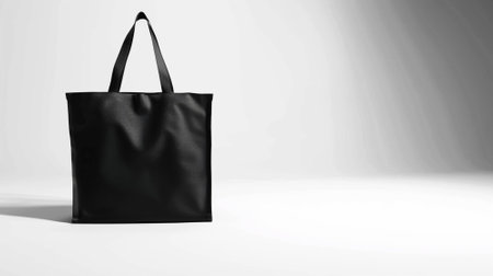 Black tote bag isolated on white backgroundの素材