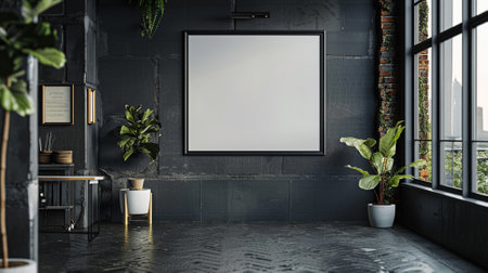 White board hanging on wall. Generative AIの素材