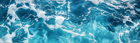 Water Waves on swimming pool surface background with copyspace.の素材