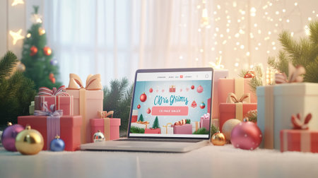 3d of Shopping online. christmas concept.の素材