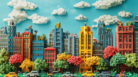 Lego background with copy space. Generative AIの素材