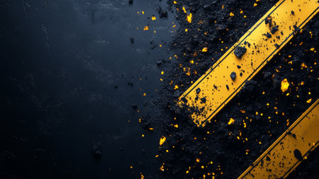 Black and yellow Black Friday sale banner with caution tape, bold fonts, and dramatic lighting for an urgent feelの素材