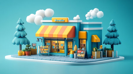 3d of shop. Shopping online concept. Black fridayの素材