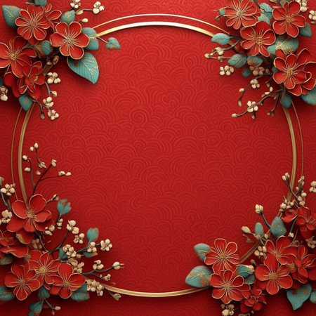 Illustration of Chinese background with copy space.の素材