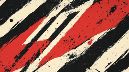 Monochrome Black Friday background with bold black and white stripes, minimal typography, and red sale highlightsの素材