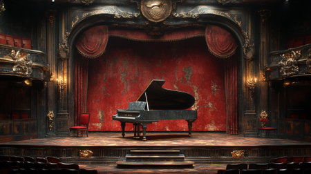 Blank concert stage background with copy space for your design.の素材