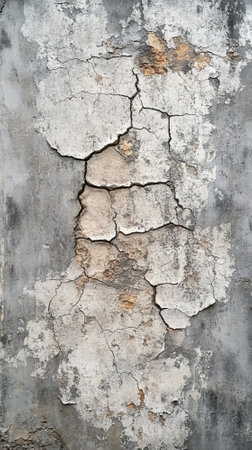 Cracked concrete wall texture background with copyspace.の素材