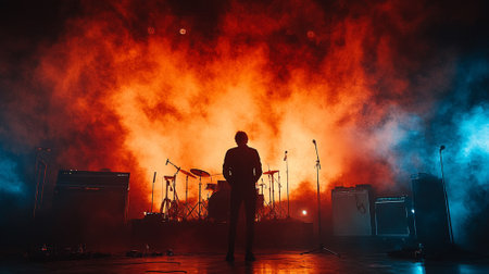 Blank concert stage background with copy space for your design.の素材