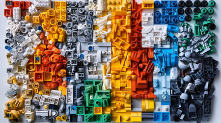Lego background with copy space. Generative AIの素材