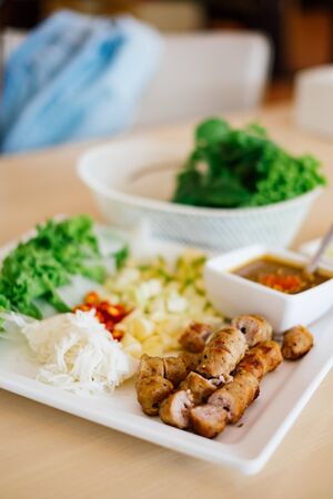 Vietnamese Meatball Wrapsの写真素材