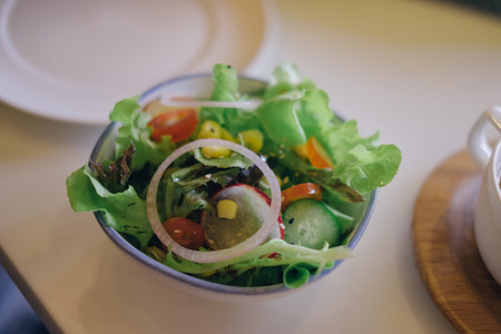 Salad on the tableの写真素材