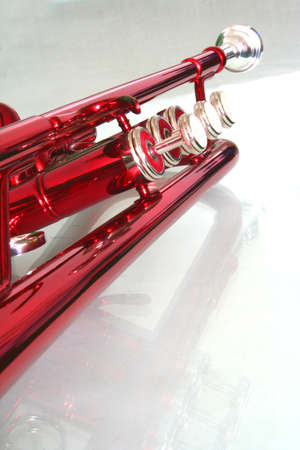 Close-up of a red trumpet valves