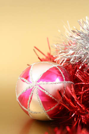 Christmas baubles in a specific decorationの写真素材
