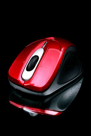 Computer mouse on a black in night