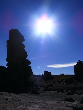 The sun and the mountainの写真素材