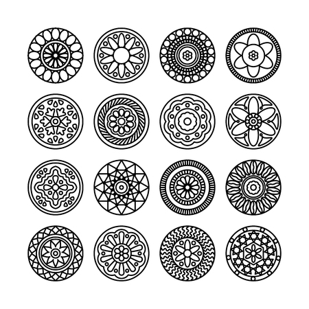 Floral circle patternのイラスト素材