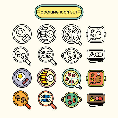 Cooking icon setのイラスト素材