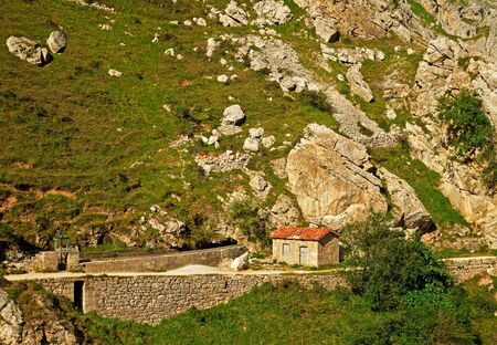 Pathway in the high mountains の写真素材