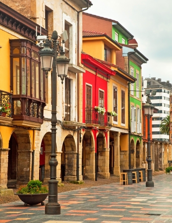 Nice houses in the old townの写真素材