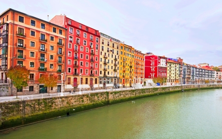 Nice view on the famous city of Bilbao, Spain の写真素材