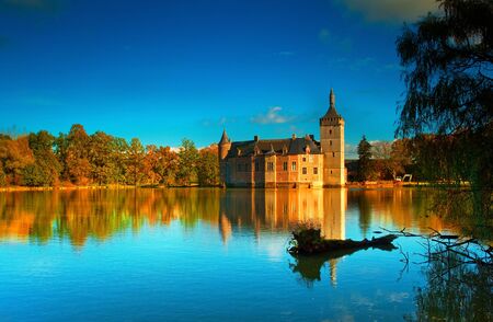Nice medieval castle in Belgium のeditorial素材