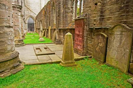Ancient grave stones, Dunkeld, Scotland のeditorial素材