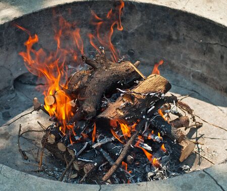 Closeup shot of camping fire 