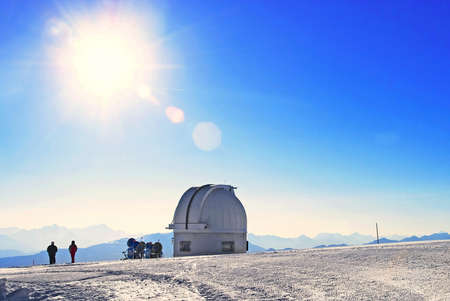 House in the mountain winter の写真素材