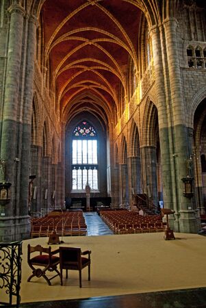 Interior of a nice medieval churchのeditorial素材