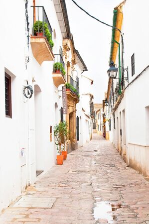 Narrow street in the old townの写真素材