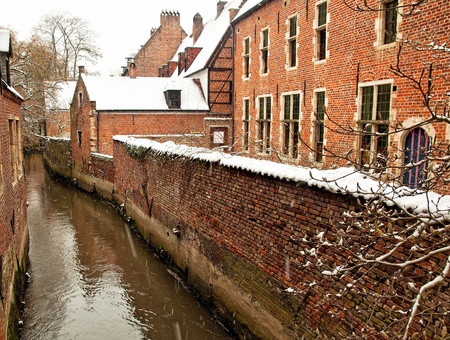 City of Leuven, Belgium in winterの写真素材