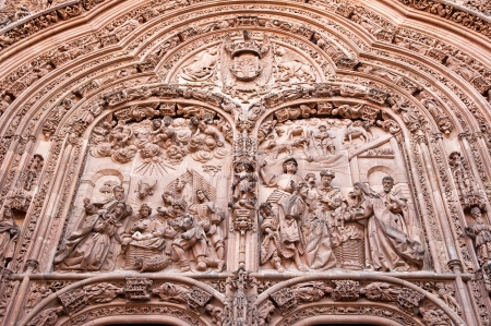 Gate of the cathedral of Salamancaの写真素材