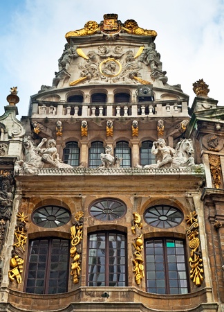 Brussels grand place building with gold ornate のeditorial素材