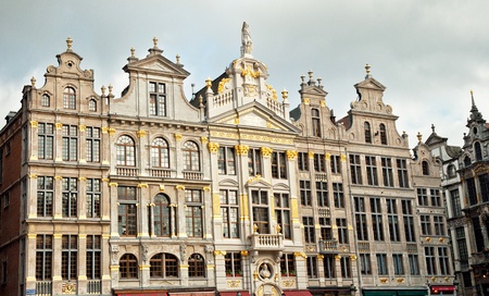 Brussels grand place building with gold ornate のeditorial素材