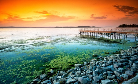 Lake Balaton, Hungaryの写真素材