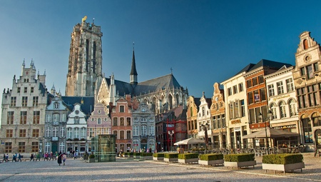 View of the Grote Markt, Mechelen, Belgium のeditorial素材