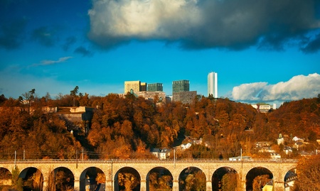 Court of Auditors, Court of Justice, European Investment Bank and European Parliament in Luxembourg cityの写真素材
