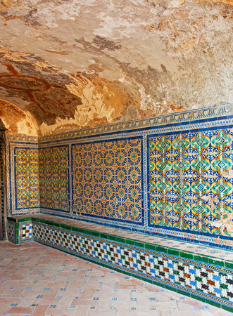 Ceramic tiles in the Royal Alcazars of Seville in Sevilla, Spainのeditorial素材