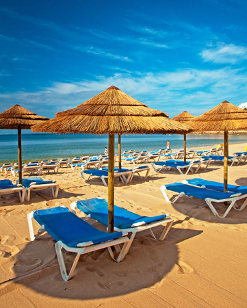 Beach of Albufeira, Portugalのeditorial素材