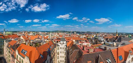 Panoramic view on Brno, Czech Republicの写真素材