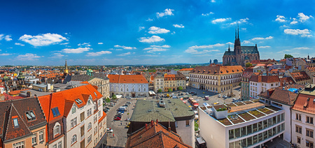 Panoramic view on Brno, Czech Republicのeditorial素材