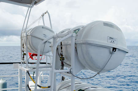 life raft in supply boat use  when emergency
